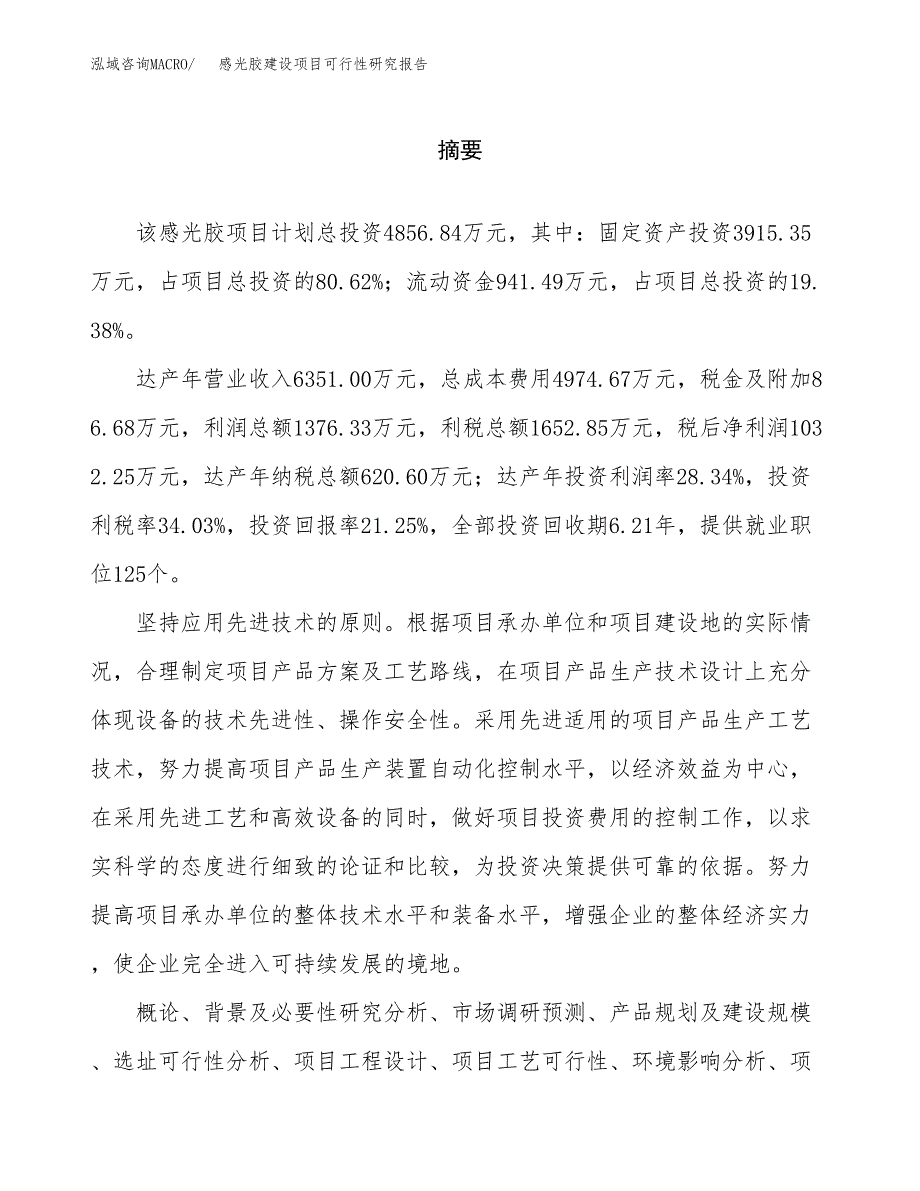 感光胶建设项目可行性研究报告（word下载可编辑）_第2页