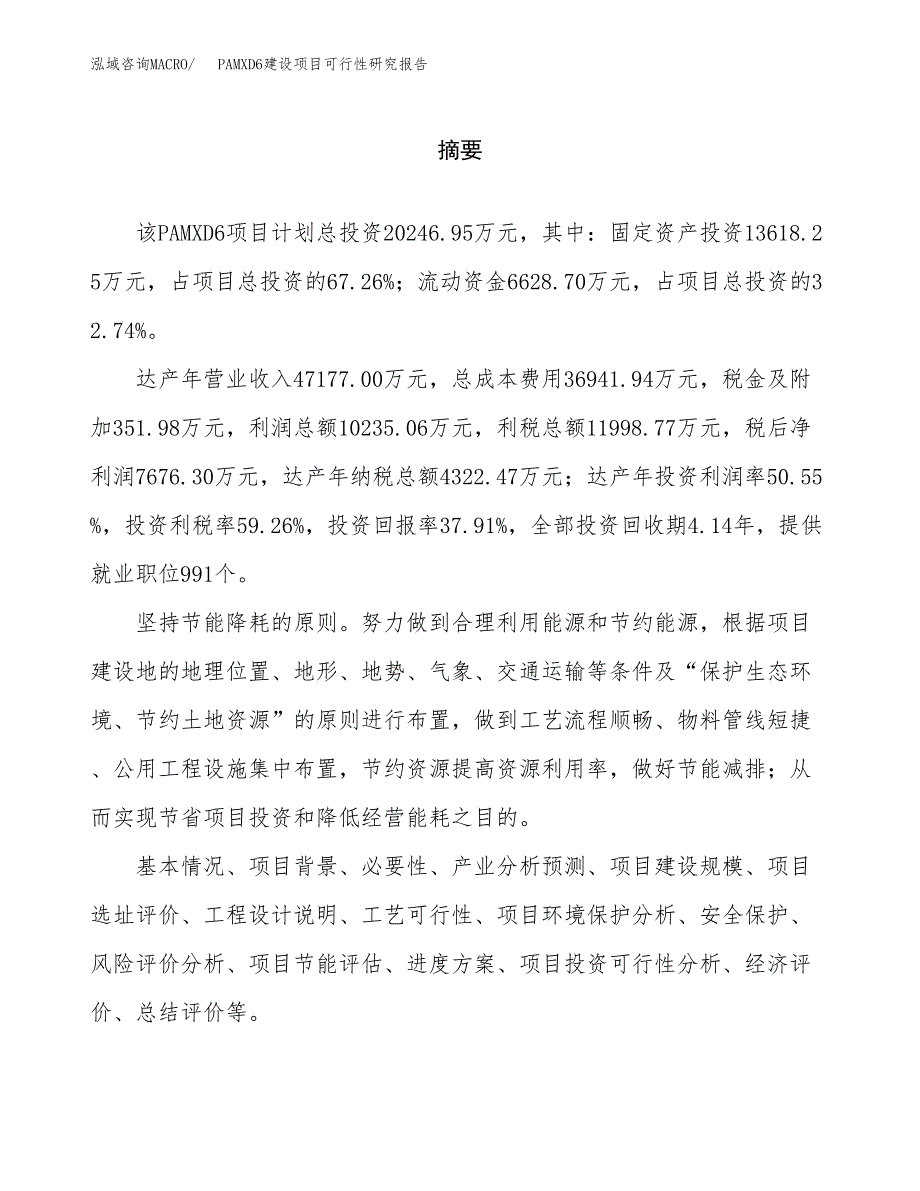 PAMXD6建设项目可行性研究报告（word下载可编辑）_第2页