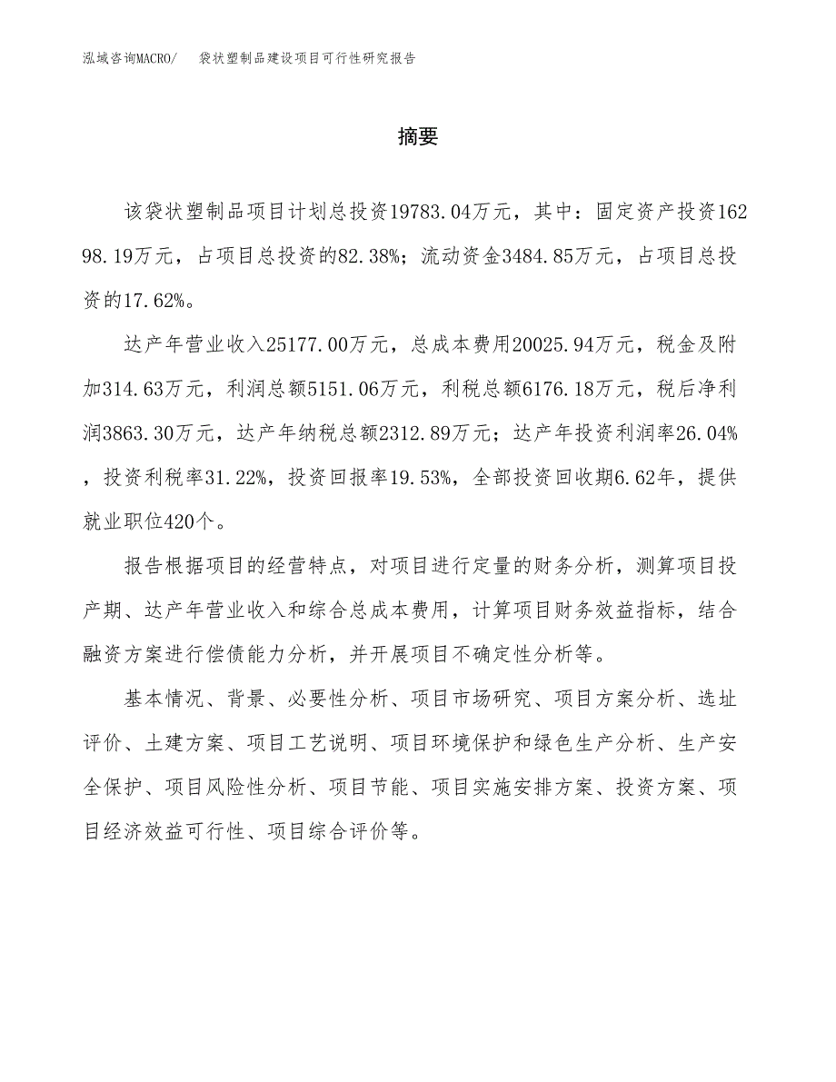 袋状塑制品建设项目可行性研究报告（word下载可编辑）_第2页