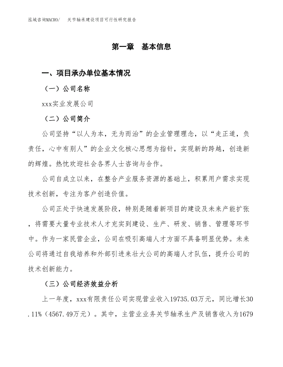 关节轴承建设项目可行性研究报告（word下载可编辑）_第4页