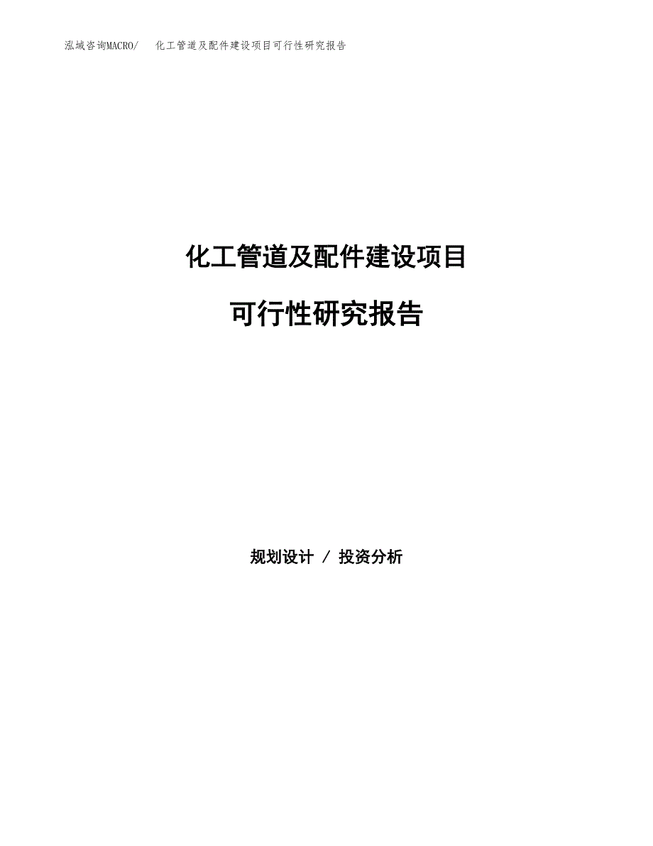 化工管道及配件建设项目可行性研究报告（word下载可编辑）_第1页