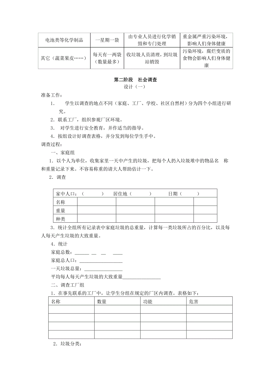 小学五年级身边的垃圾综合实践活动方案剖析_第3页