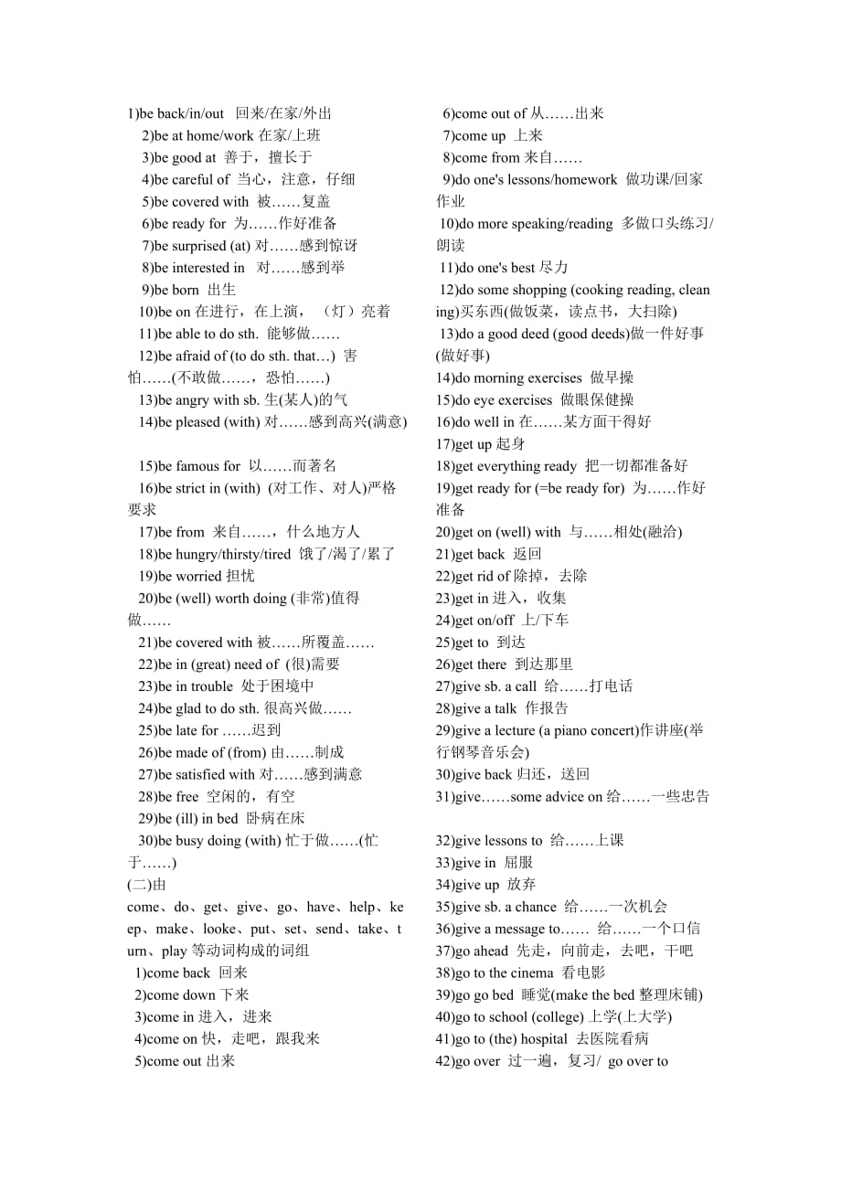 初中所有词组_第1页