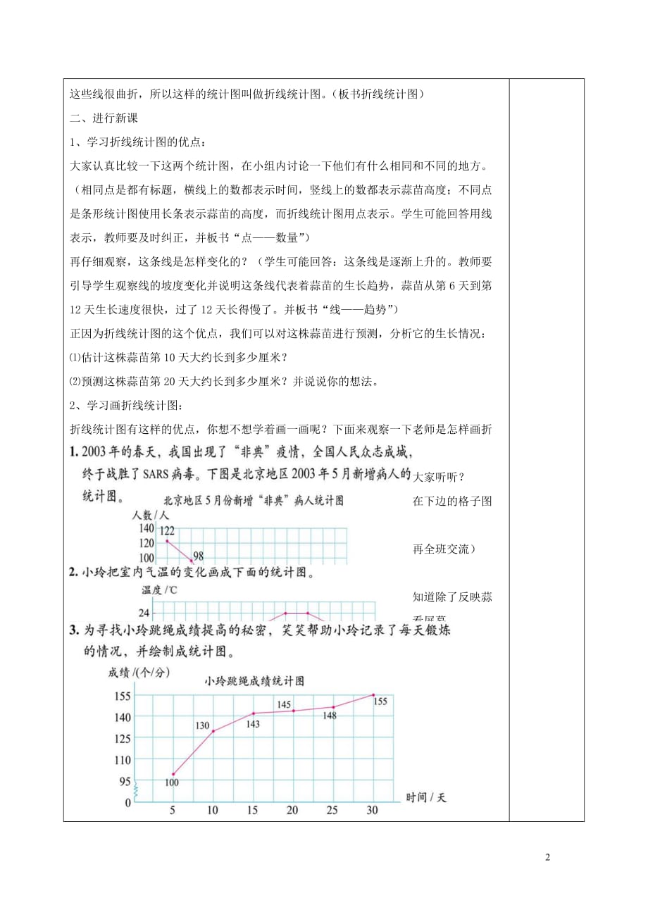 2019年春四年级数学下册 第六单元 数据的表示和分析 第3课时 栽蒜苗（二）教案设计 北师大版_第2页