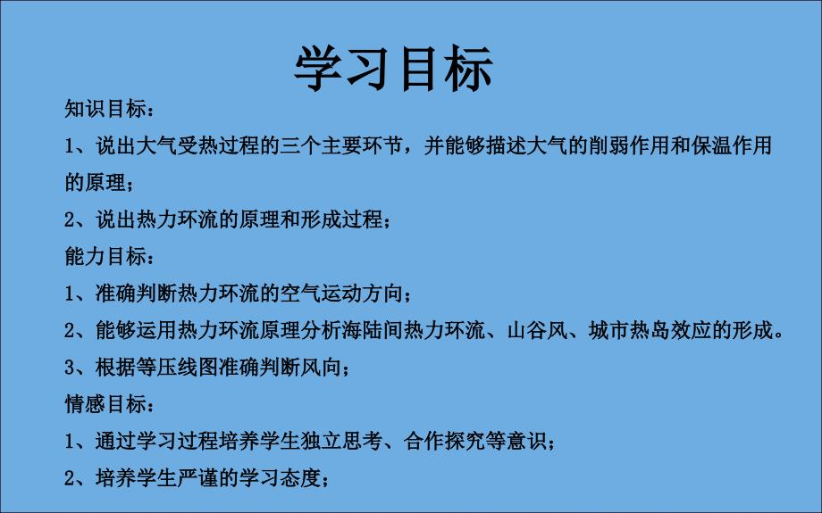 2019-2020学年高中地理 第二章 地球上的大气 2.1 冷热不均引起大气运动课件 新人教版必修1_第3页