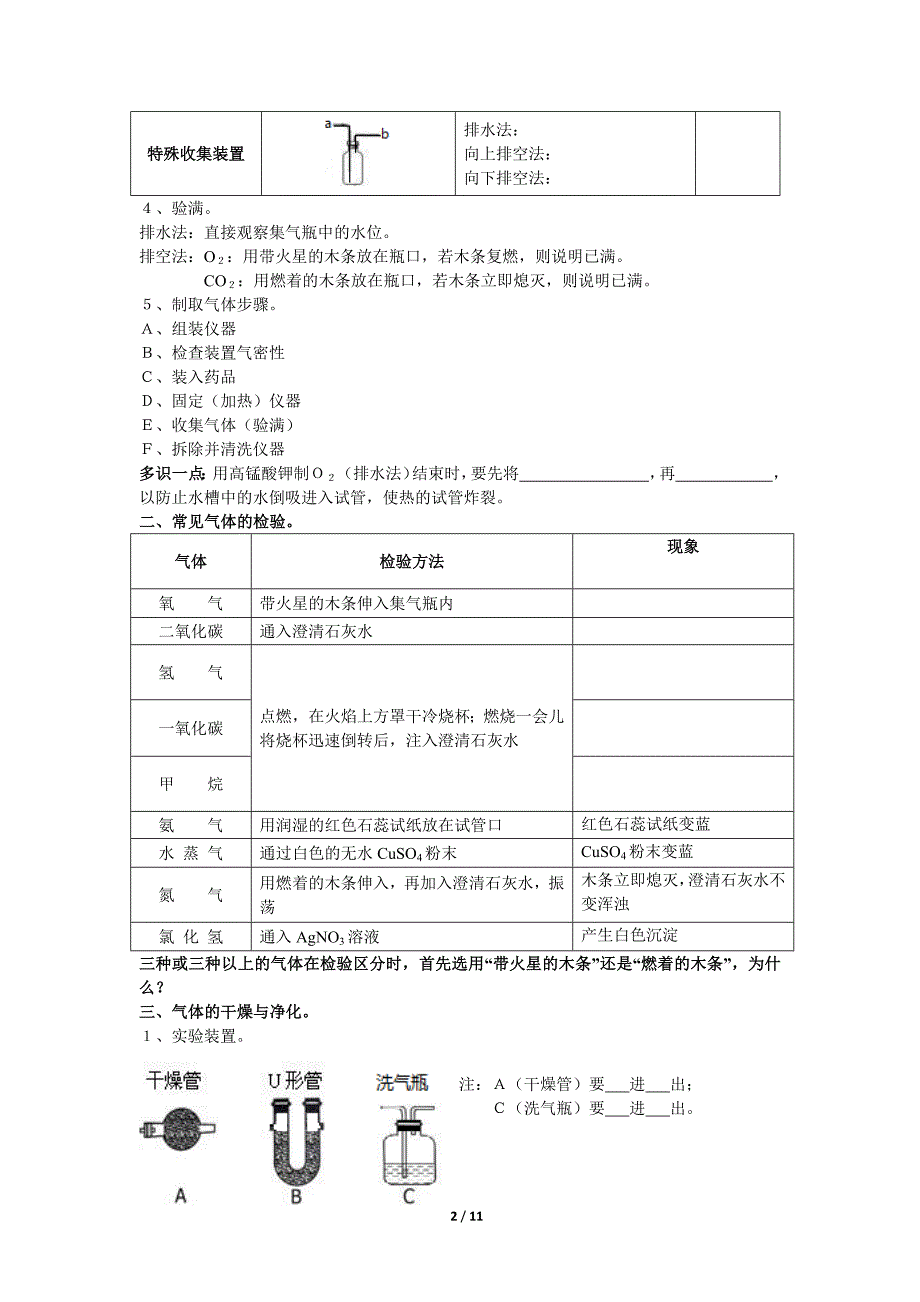 初中化学常见气体的制取、净化和尾气处理--x_第2页