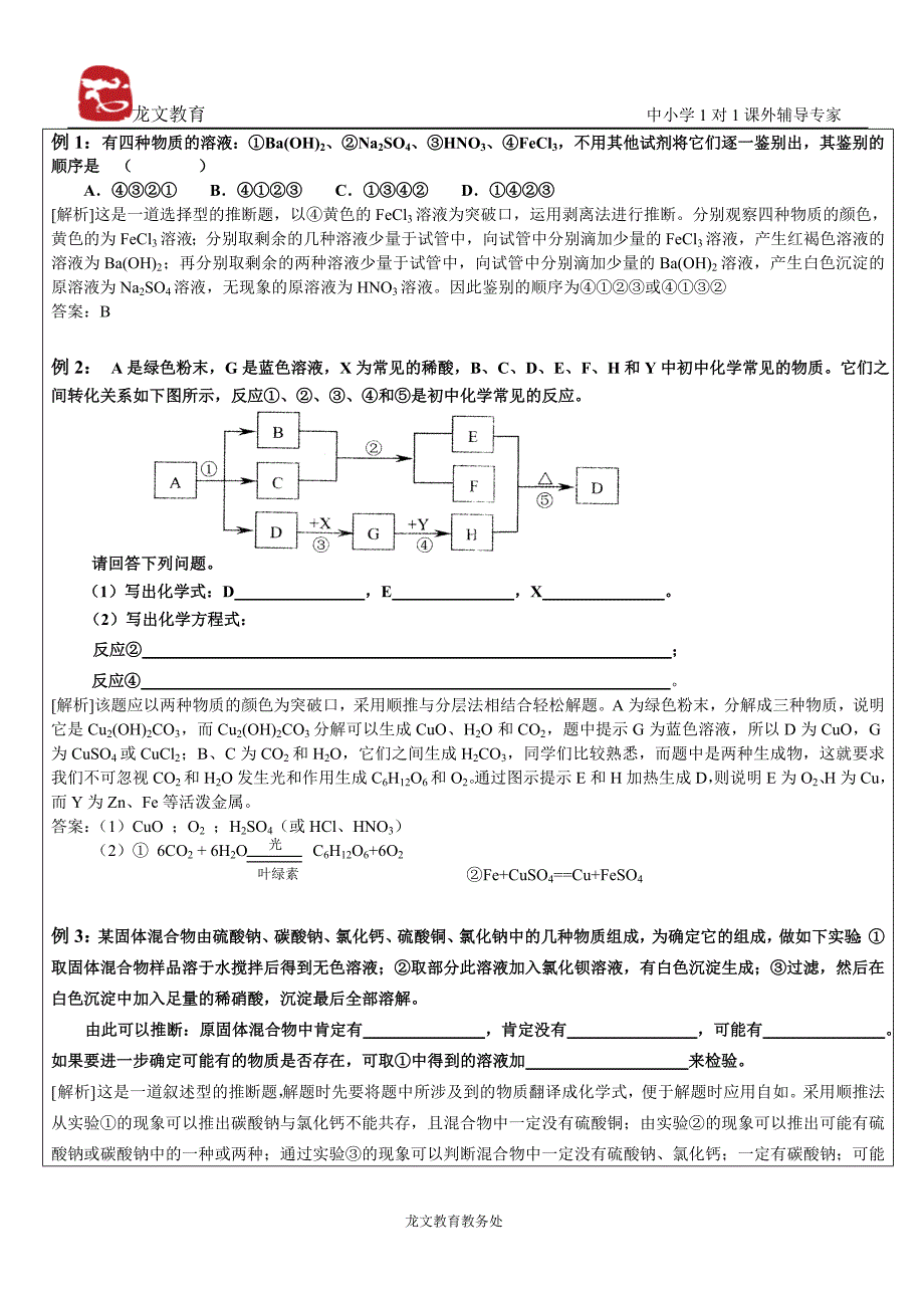 初中化学推断题解题技巧-讲义_第2页