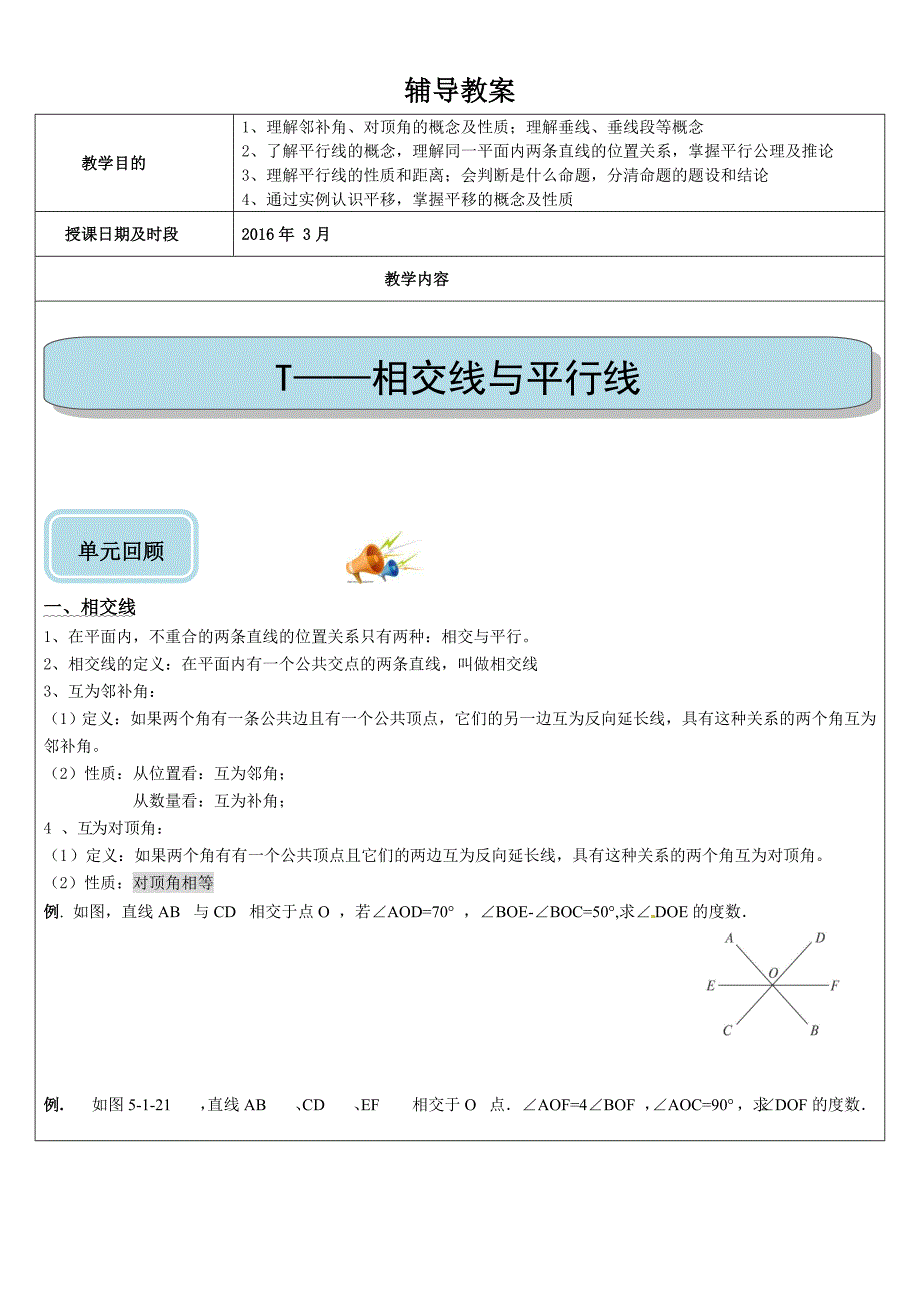 初中数学-相交线与平行线--典型题型总结(全面)_第1页