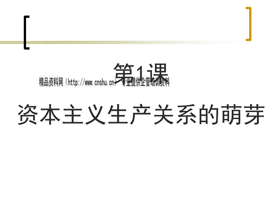 资本主义生产关系的萌芽讲义_第1页