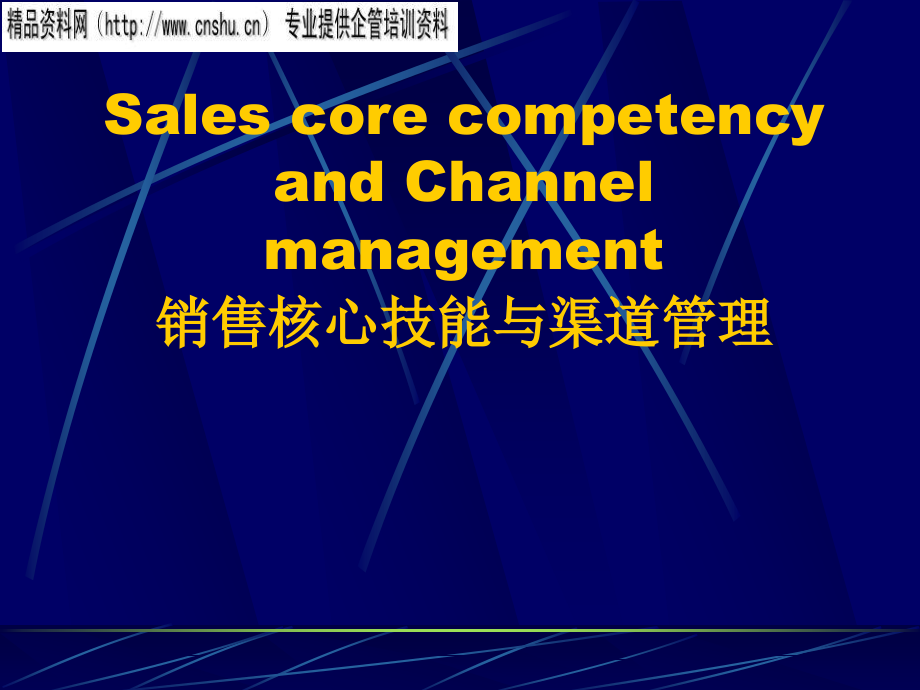 汽车企业销售核心技能与销售渠道的定义_第1页