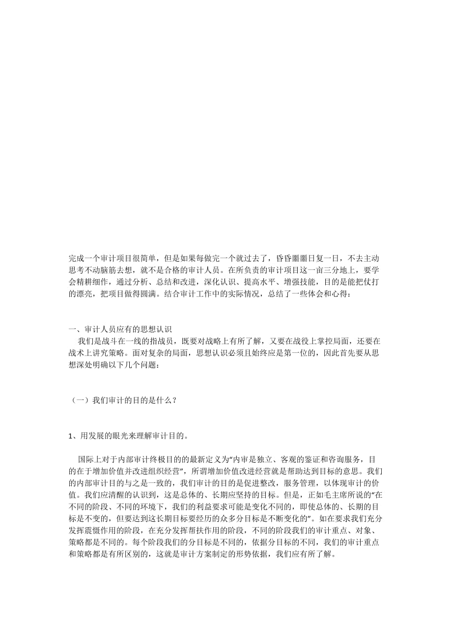 审计人员应有的思想认识与总体要求.doc_第1页