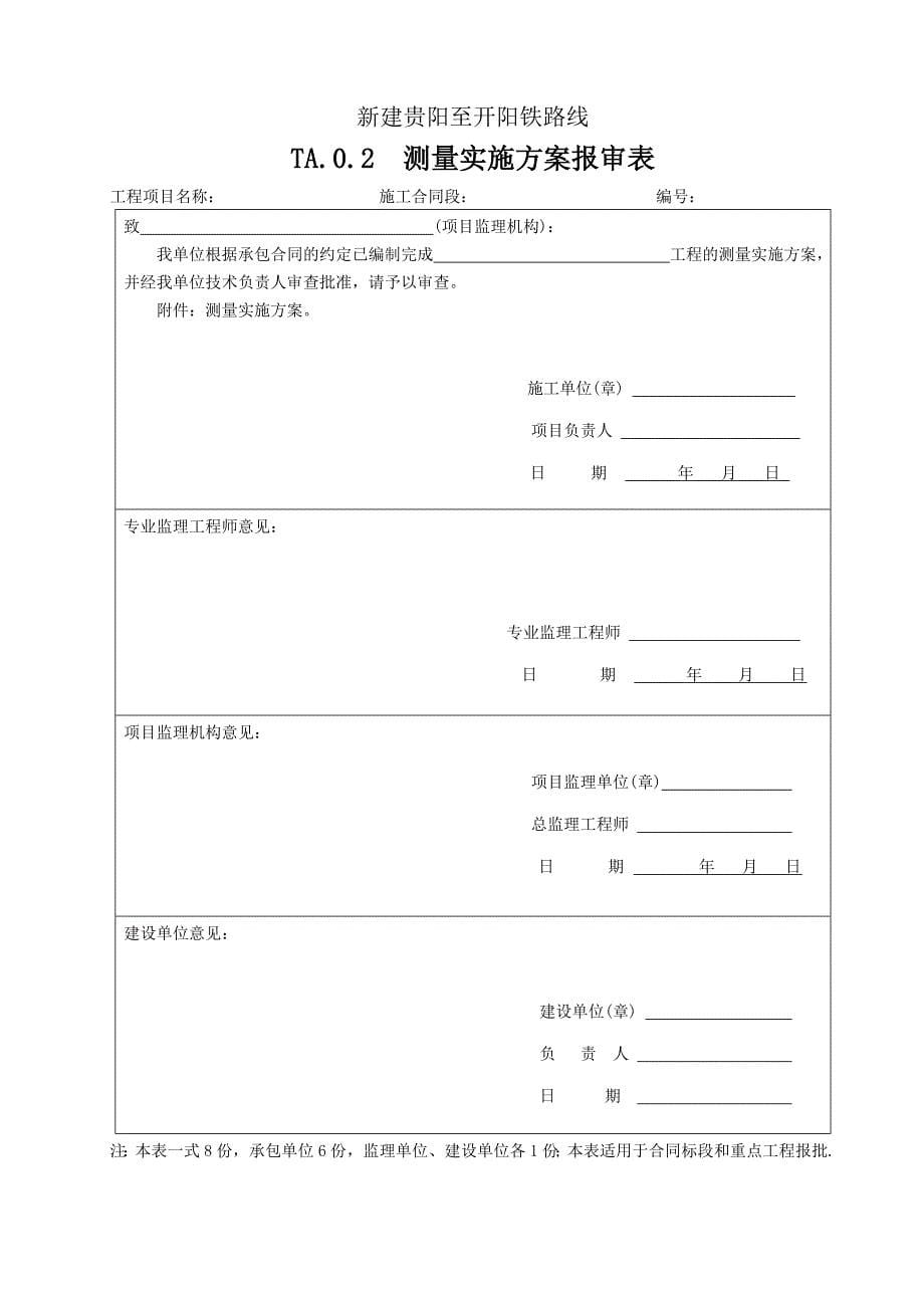 铁路工程开工报告报审用表(暂行)_第5页