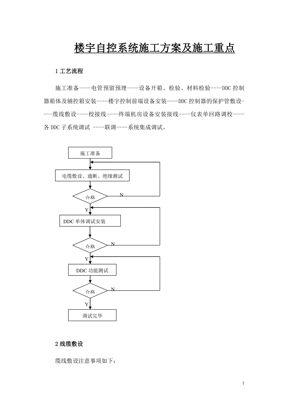 楼宇自控施工方案_第1页