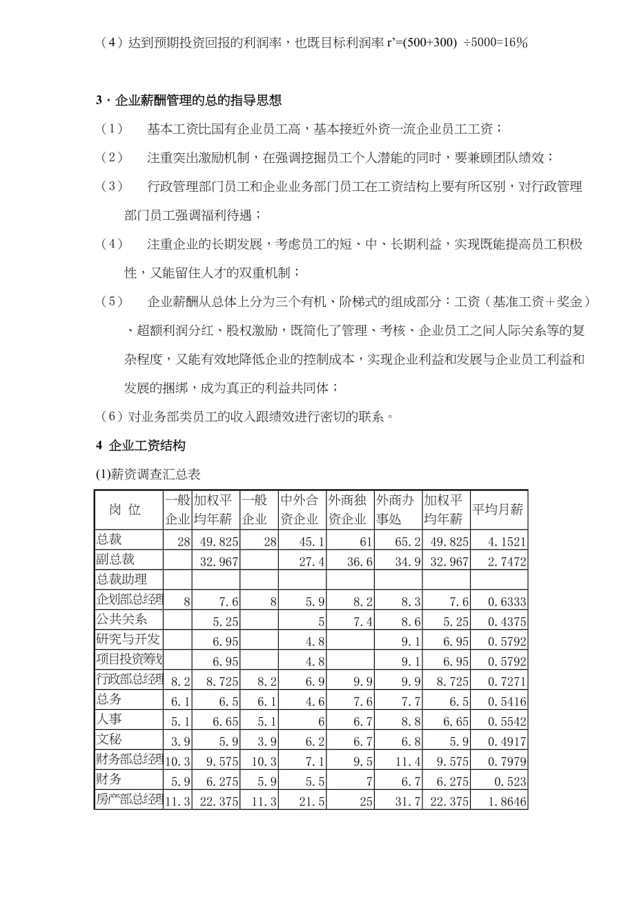 某某投资公司薪酬管理方案.doc_第2页