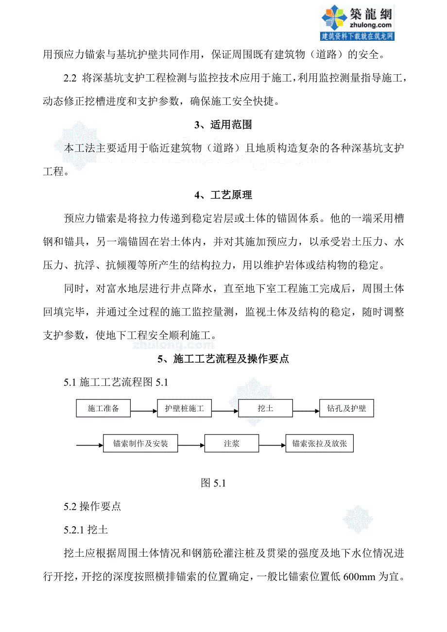 深基坑支护中预应力锚索施工工法_第2页