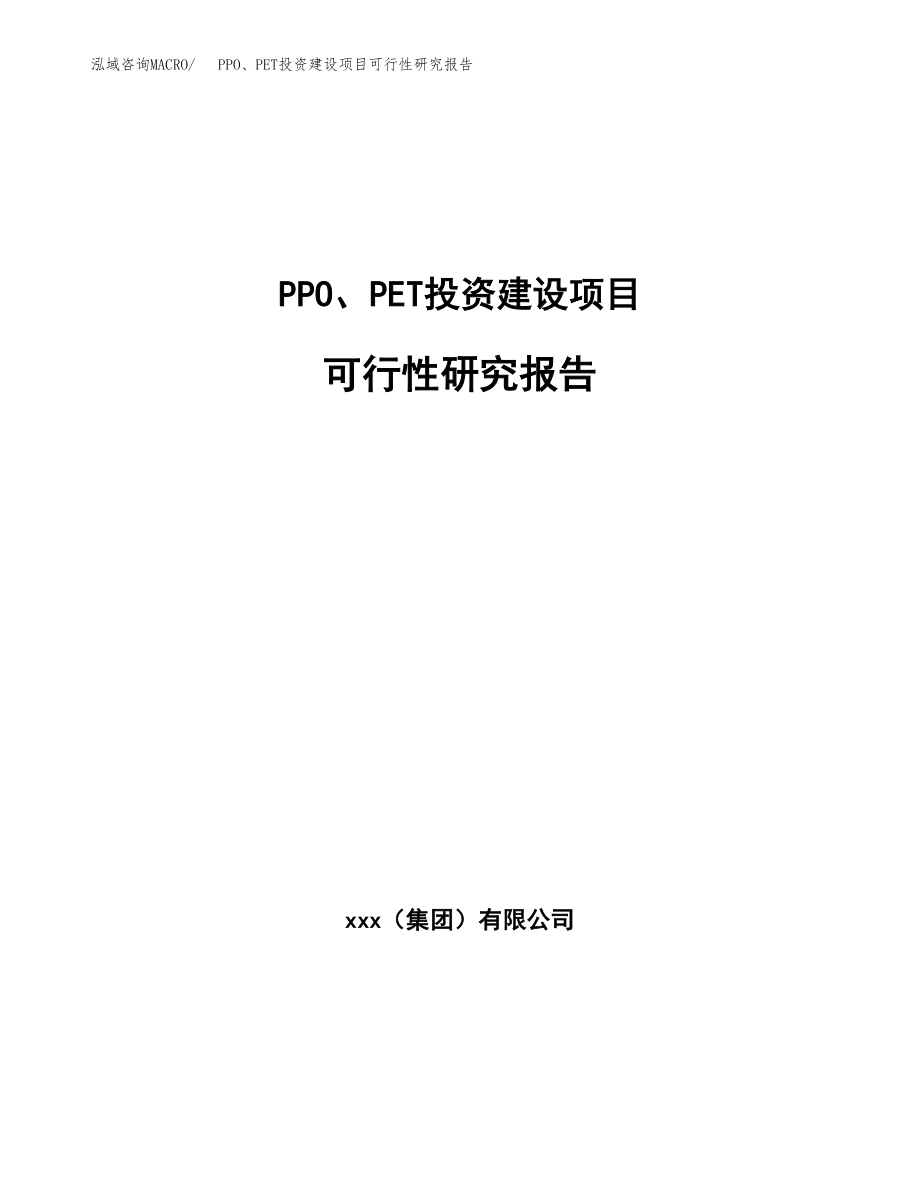 PPO、PET投资建设项目可行性研究报告（拿地模板）_第1页