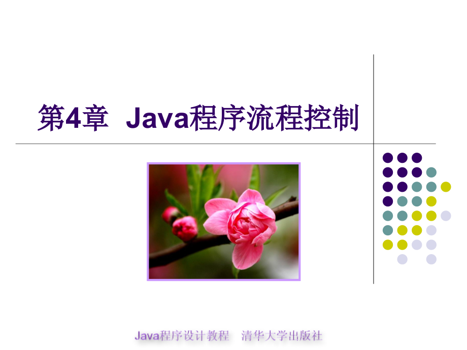 Java程序设计教程 教学课件 ppt 作者  978-7-302-18214-6第4章-Java程序流程控制_第1页