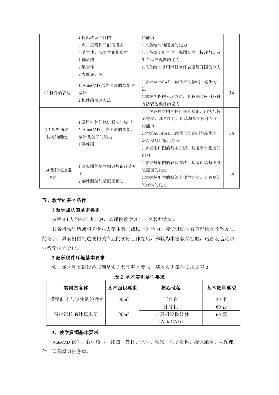 机械制图 教学课件 ppt 作者  978-7-302-26804-8 教学大纲《机械制图》课程标准_第2页