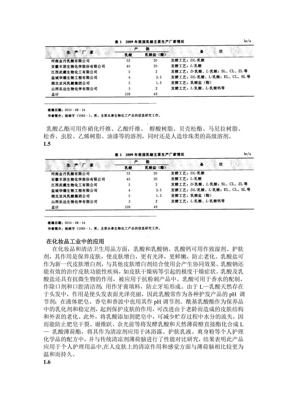 乳酸的应用需求现状分析.doc_第5页