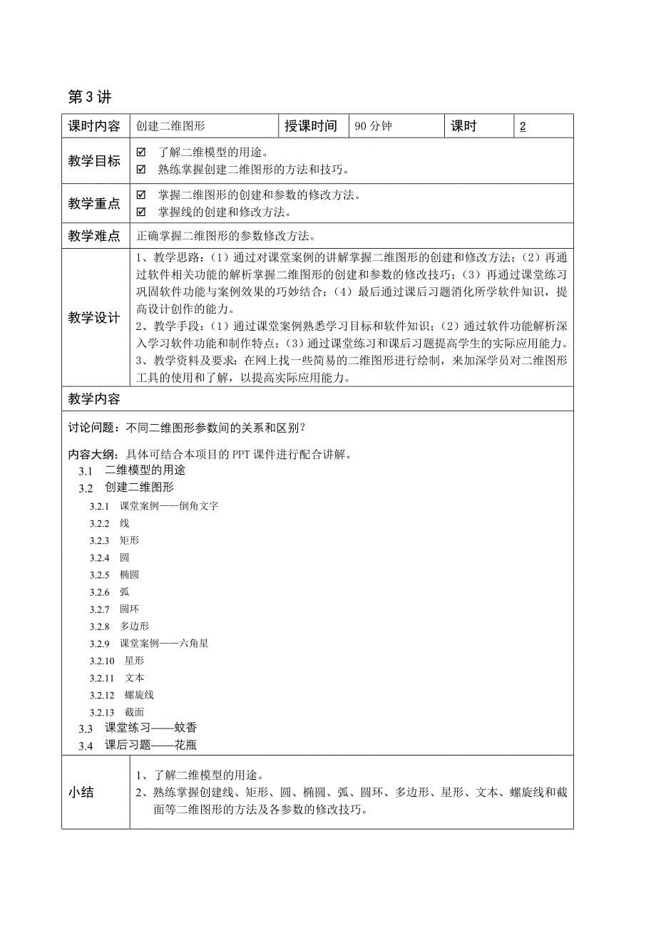 3ds Max 2012动画制作实例教程 第2版 教案 作者 周鹏程 陈福 27650 3ds Max 2012动画制作实例教程（第2版）-教学教案_第5页