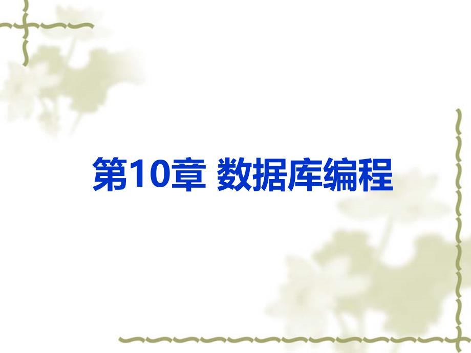 Java程序设计实训教程 教学课件 ppt 作者 978-7-302-27535-0第10章 数据库编程_第1页