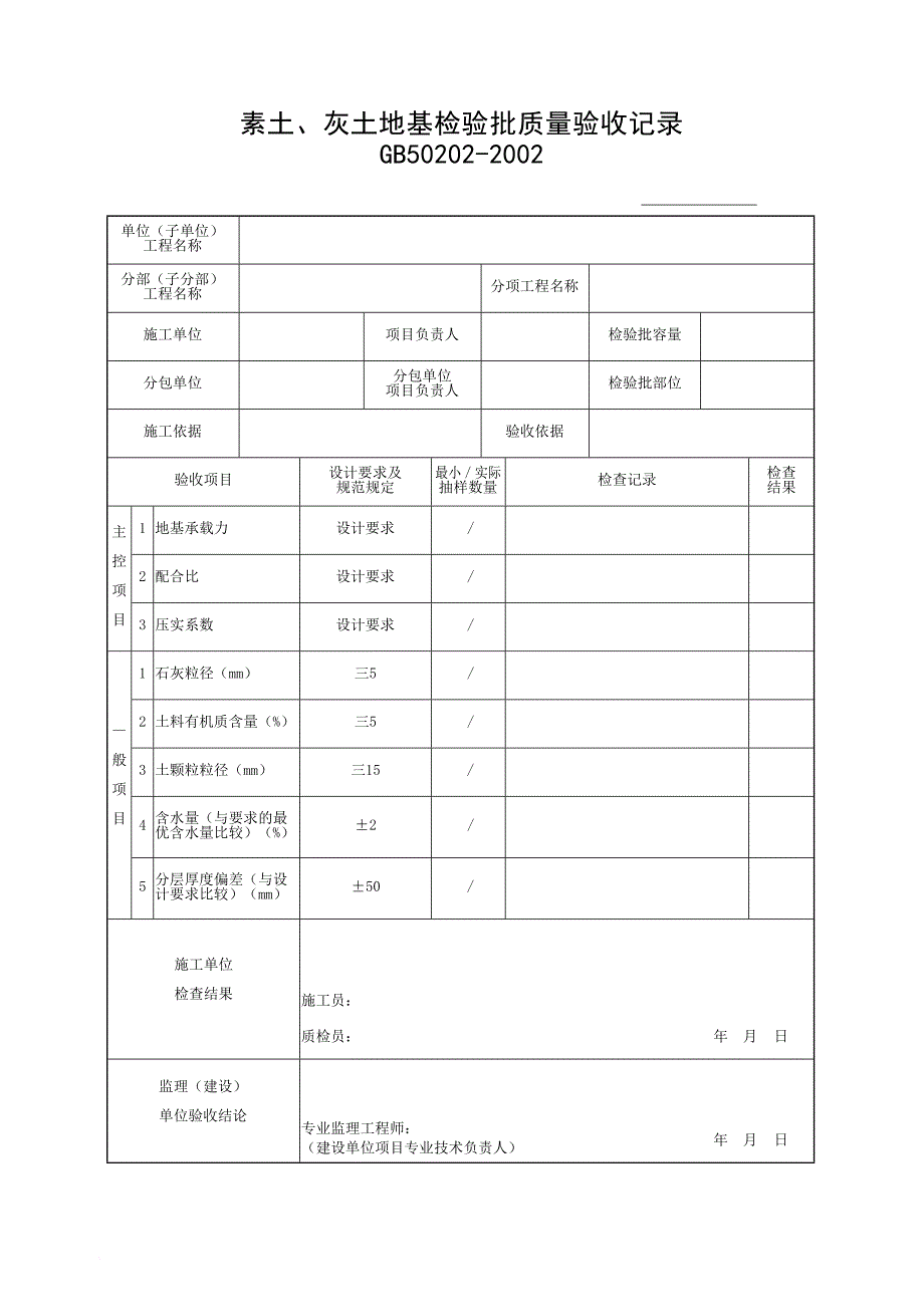 地基与基础工程检验批质量验收记录.doc_第1页