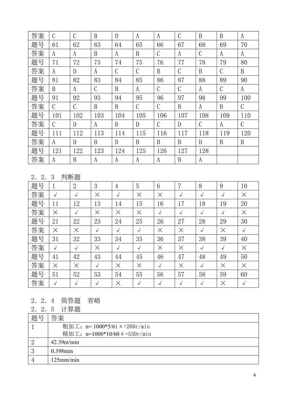 数控机床操作工职业技能鉴定指导 第2版 普通高等教育十一五 国家级规划教材 教学课件 ppt 作者 周虹习题答案 思考题答案08.3.24_第4页