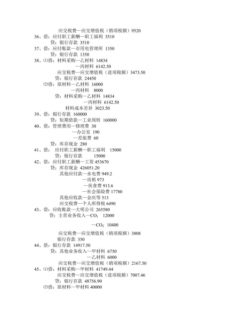 会计综合技能实训 习题答案 作者 回晓敏 王淑兰 32229会计分录（1-51）_第4页