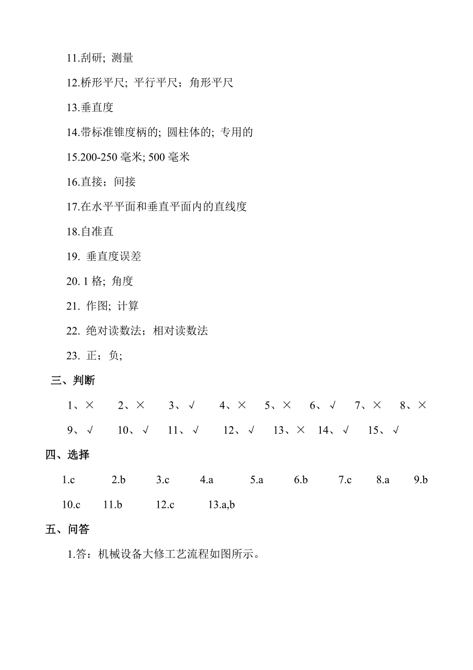 机械设备维修技术 普通高等教育十一五 国家级规划教材 教学课件 ppt 作者 吴先文习题答案 教材习题答案_第2页