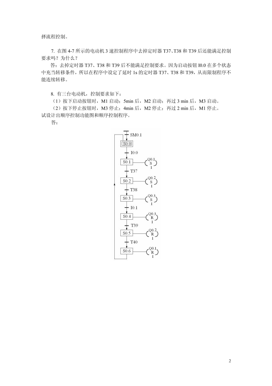 电气控制与PLC综合应用技术 教学课件 ppt 张伟林习题答案 第4章练习题参考答案_第2页