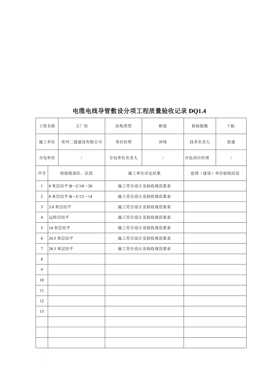 房屋电装修工程质量验收记录表.doc_第3页