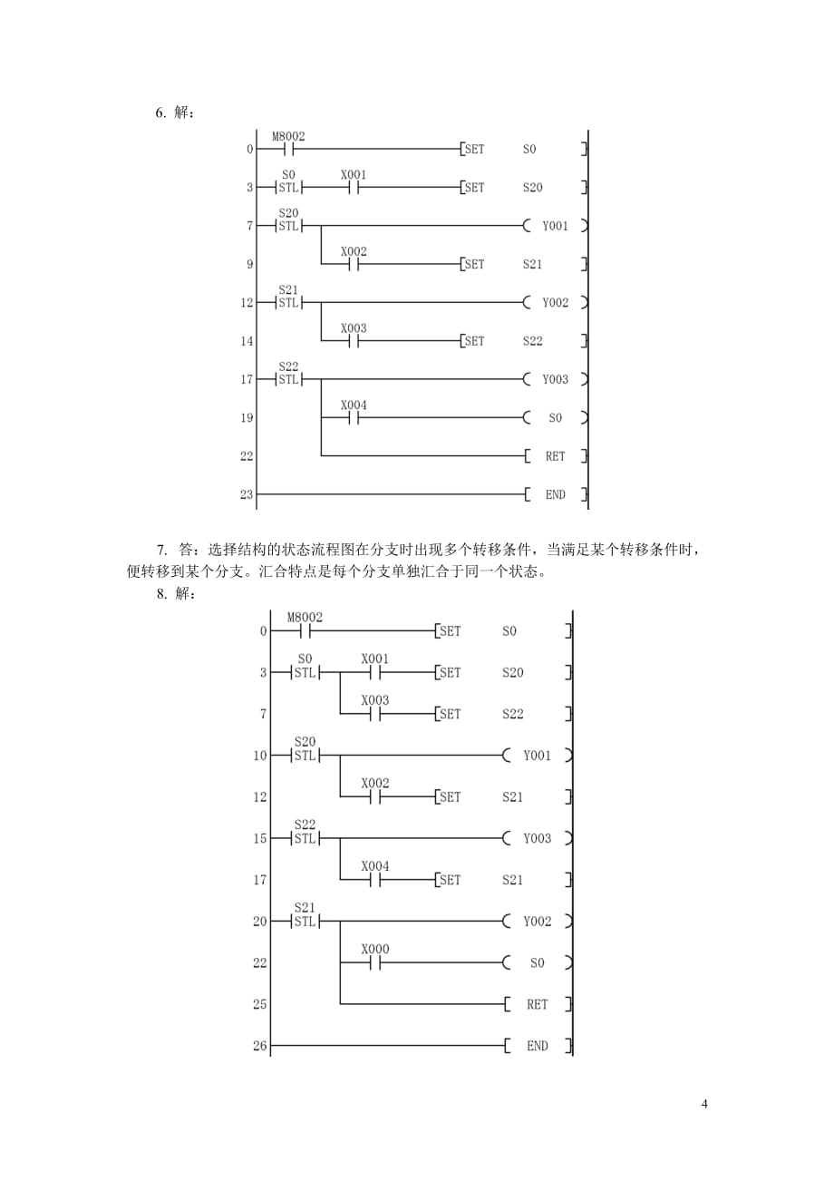 PLC应用技术 教学课件 ppt 作者 瞿彩萍 张伟林习题答案 《PLC应用技术》第4章参考答案_第4页