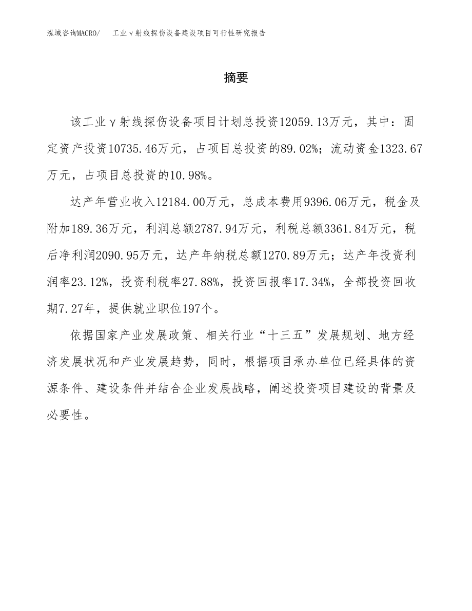 工业γ射线探伤设备建设项目可行性研究报告（总投资12000万元）_第2页