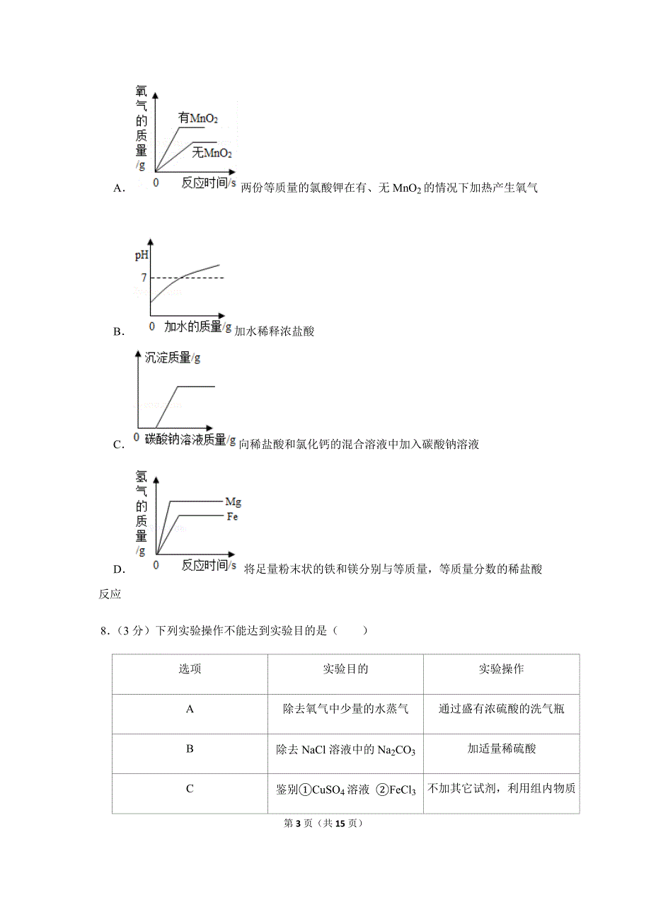 2019年四川省绵阳市中考化学押题试卷_第3页