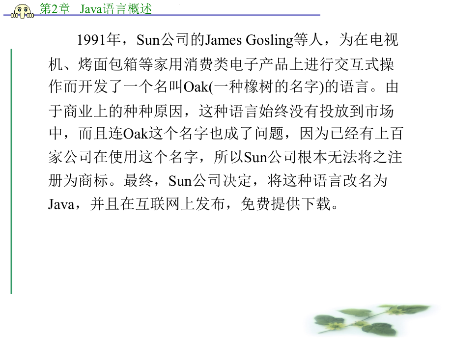 Java 语言程序设计教程资源 教学课件 ppt 作者 张席 第1－7章第2章   Java语言概述_第2页