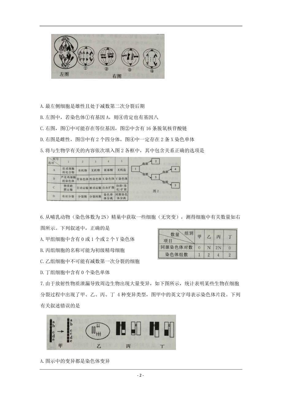 河南省驻马店市2018-2019学年高一下学期期末考试生物试题 Word版含答案】_第2页