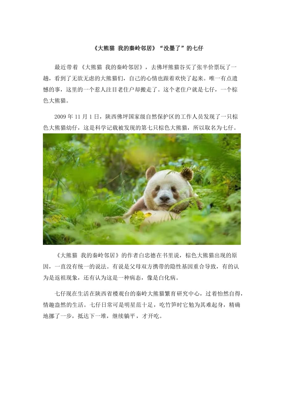 《大熊猫 我的秦岭邻居》没墨了的七仔_第1页