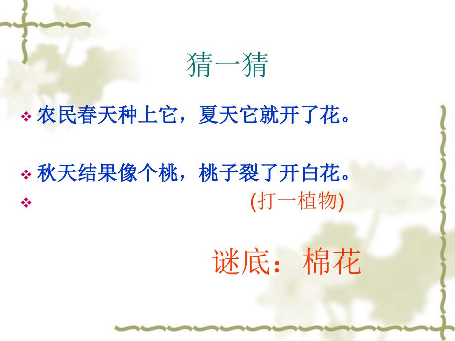 部编人教版一年级语文下册19《棉花姑娘》图文优秀课件_第1页