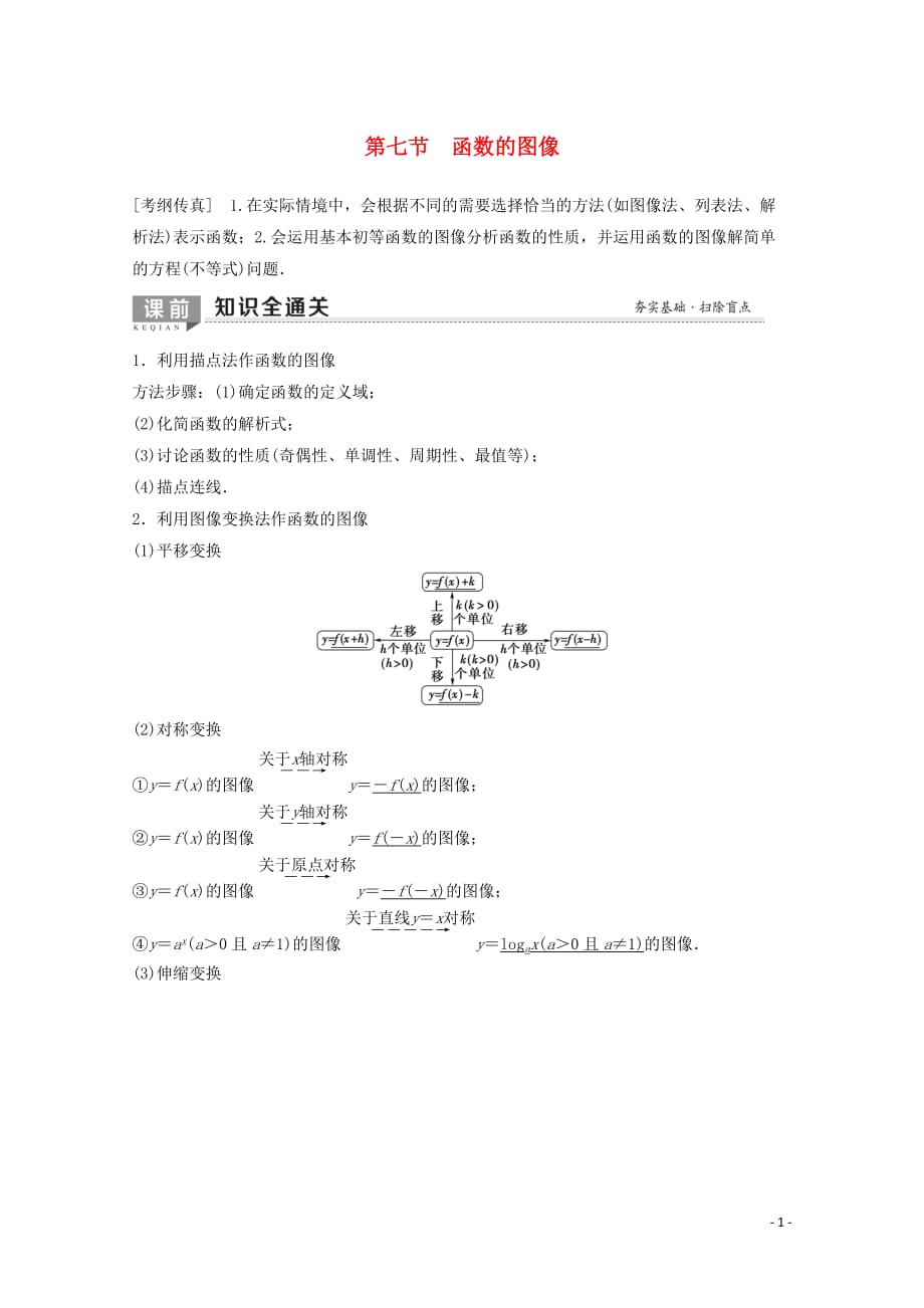 2020版高考数学一轮复习 第2章 函数、导数及其应用 第7节 函数的图像教学案 理（含解析）北师大版_第1页