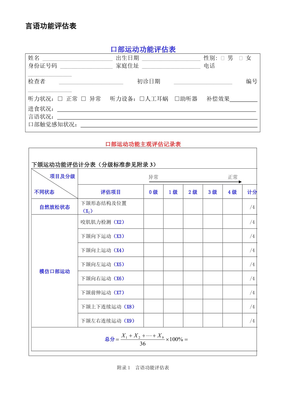 a-05-2-口部运动功能评估记录表_第1页