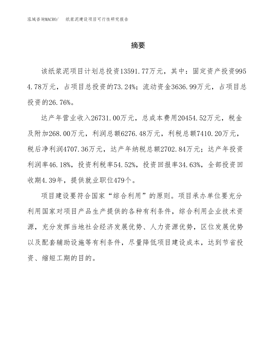 纸浆泥建设项目可行性研究报告（总投资14000万元）_第2页