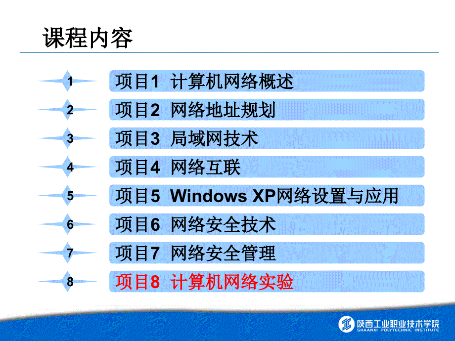 电子商务网络技术教学课件 殷锋社 项目8 计算机网络实验_第1页