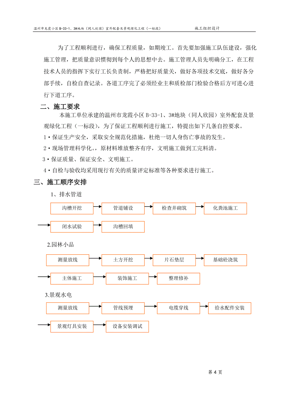 浙江某小区室外配套及景观绿化工程施工组织设计1资料资料_第4页