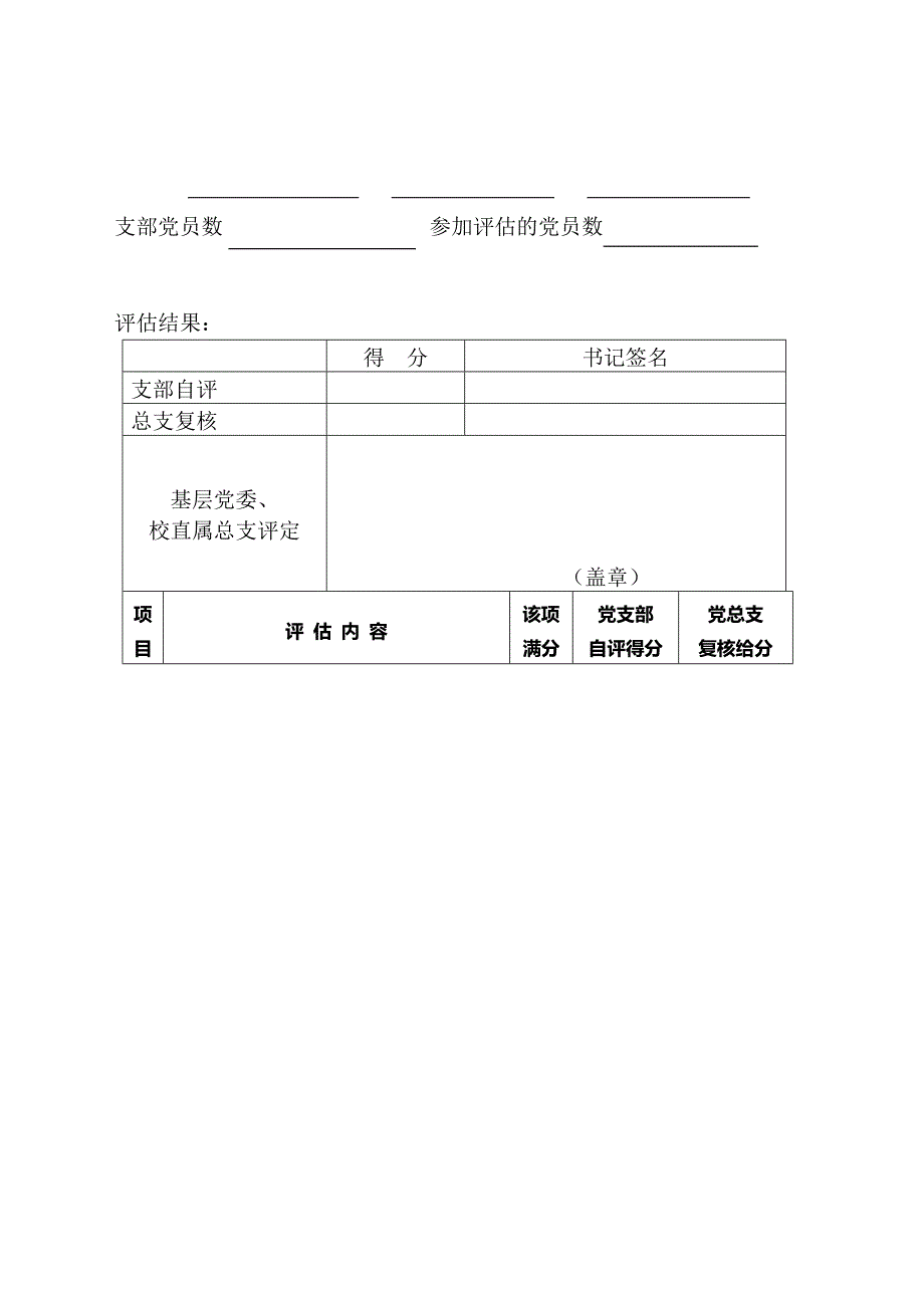 党支部建设目标管理评估表_第2页