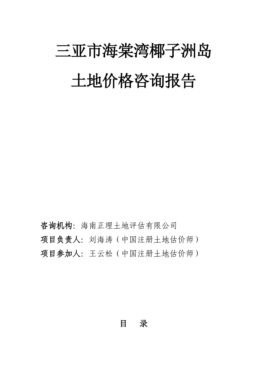 三亚市海棠湾椰子洲岛土地价格咨询报告样本_第2页