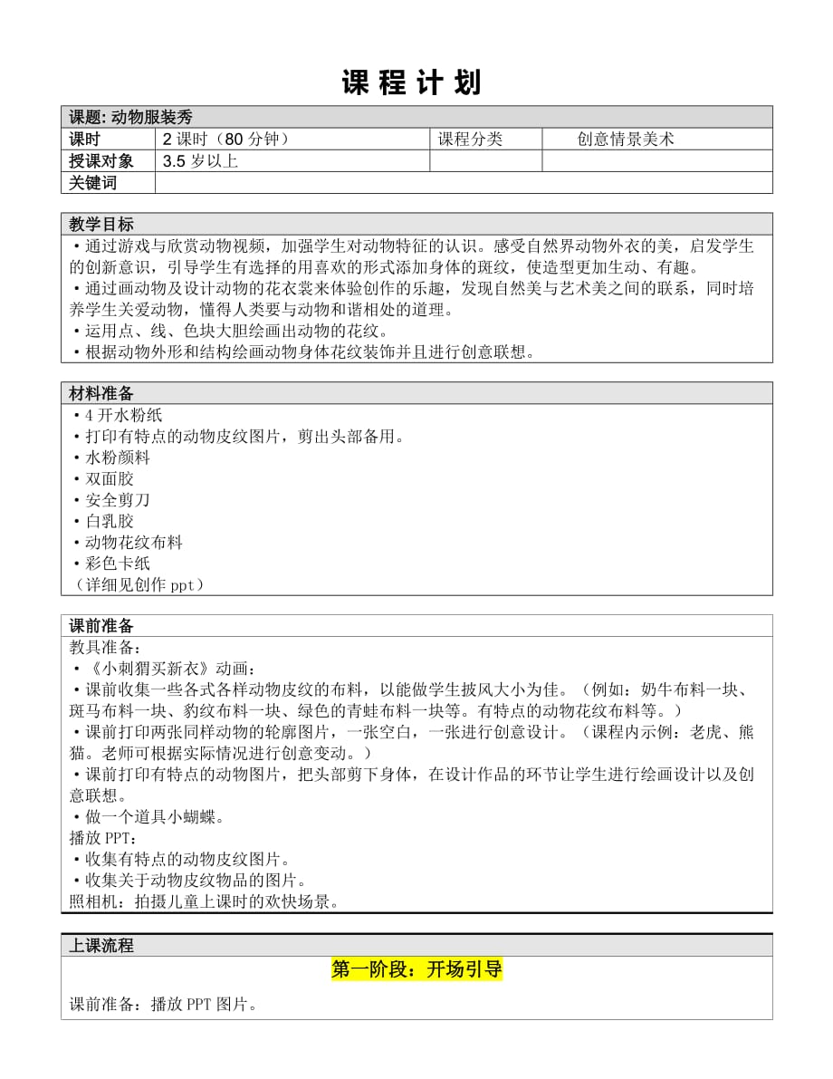 一年级上册美术课外班素材-动物服装秀-全国通用_第1页