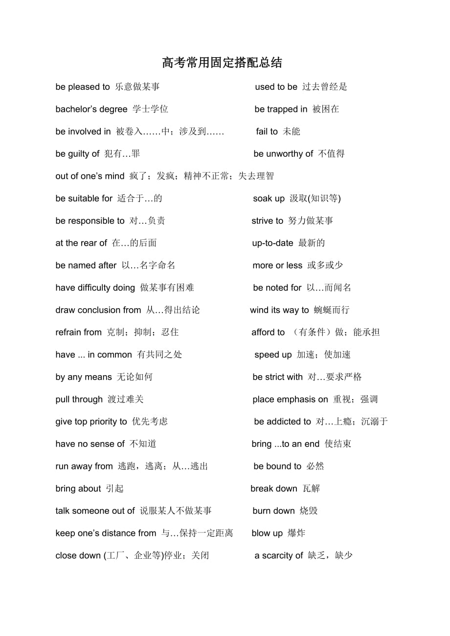 高考常用固定搭配总结资料_第1页