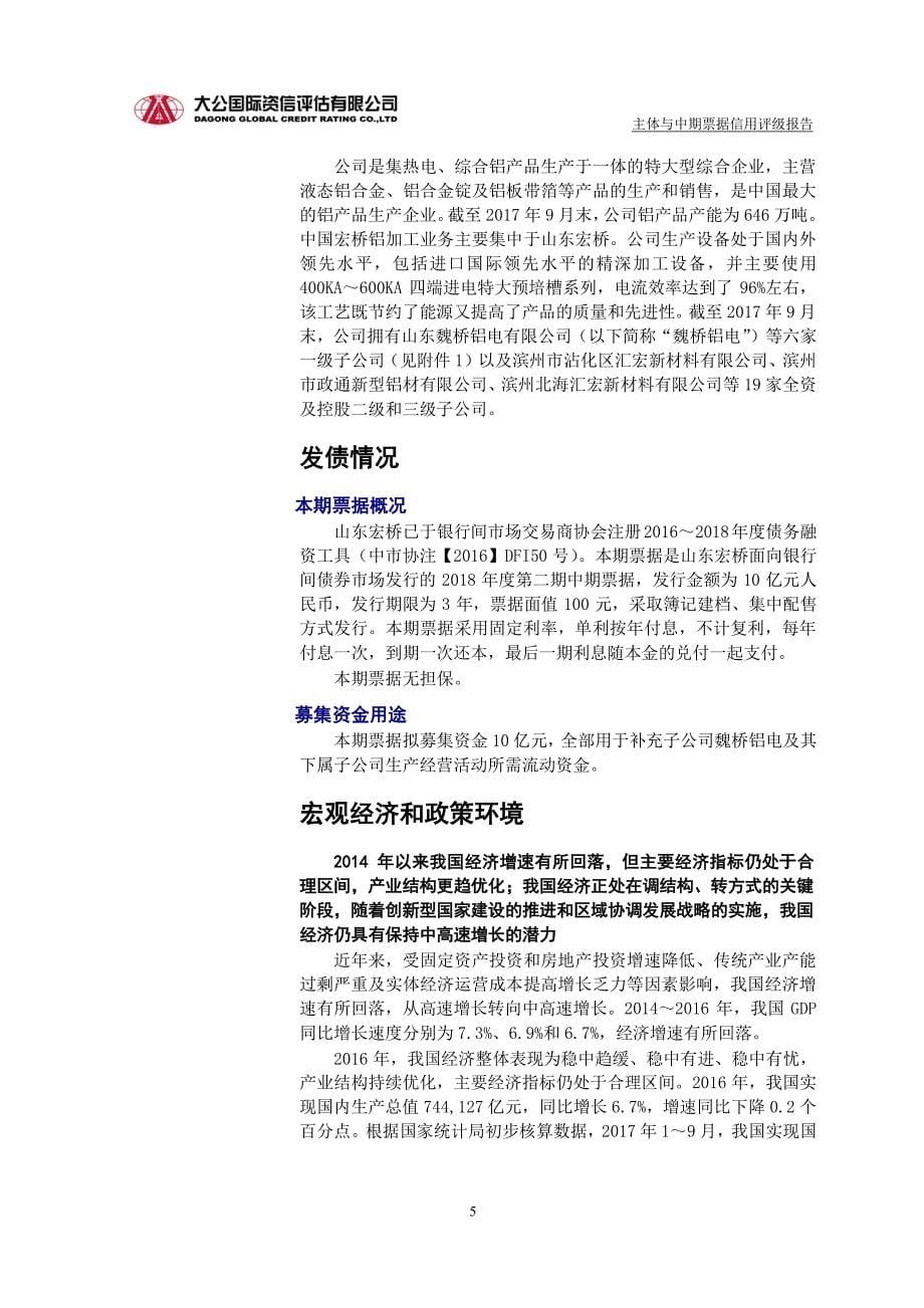 山东宏桥新型材料有限公司2018年度第二期中期票据评级报告_第5页