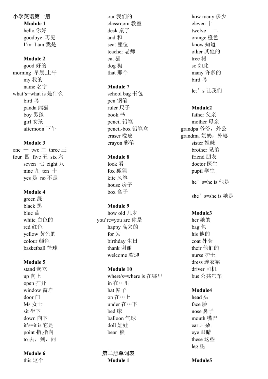 小学新标准英语单词表-打印版_第1页