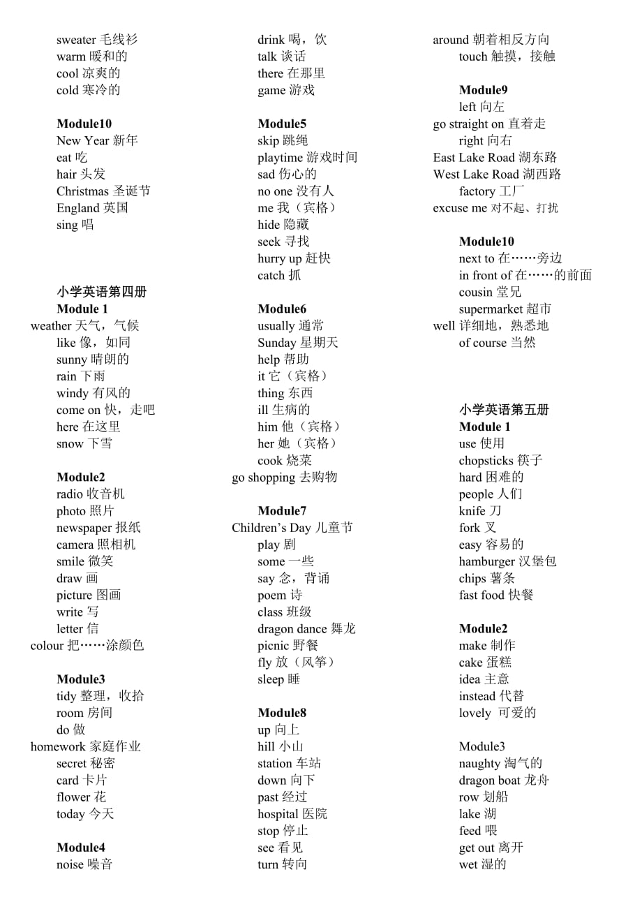 小学新标准英语单词表-打印版_第3页